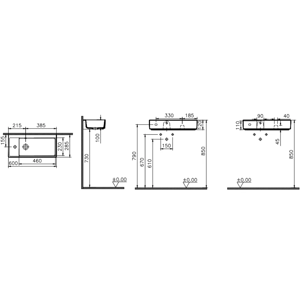 Vitra Archiplan 60x29 Cm Soldan Lavabo 2