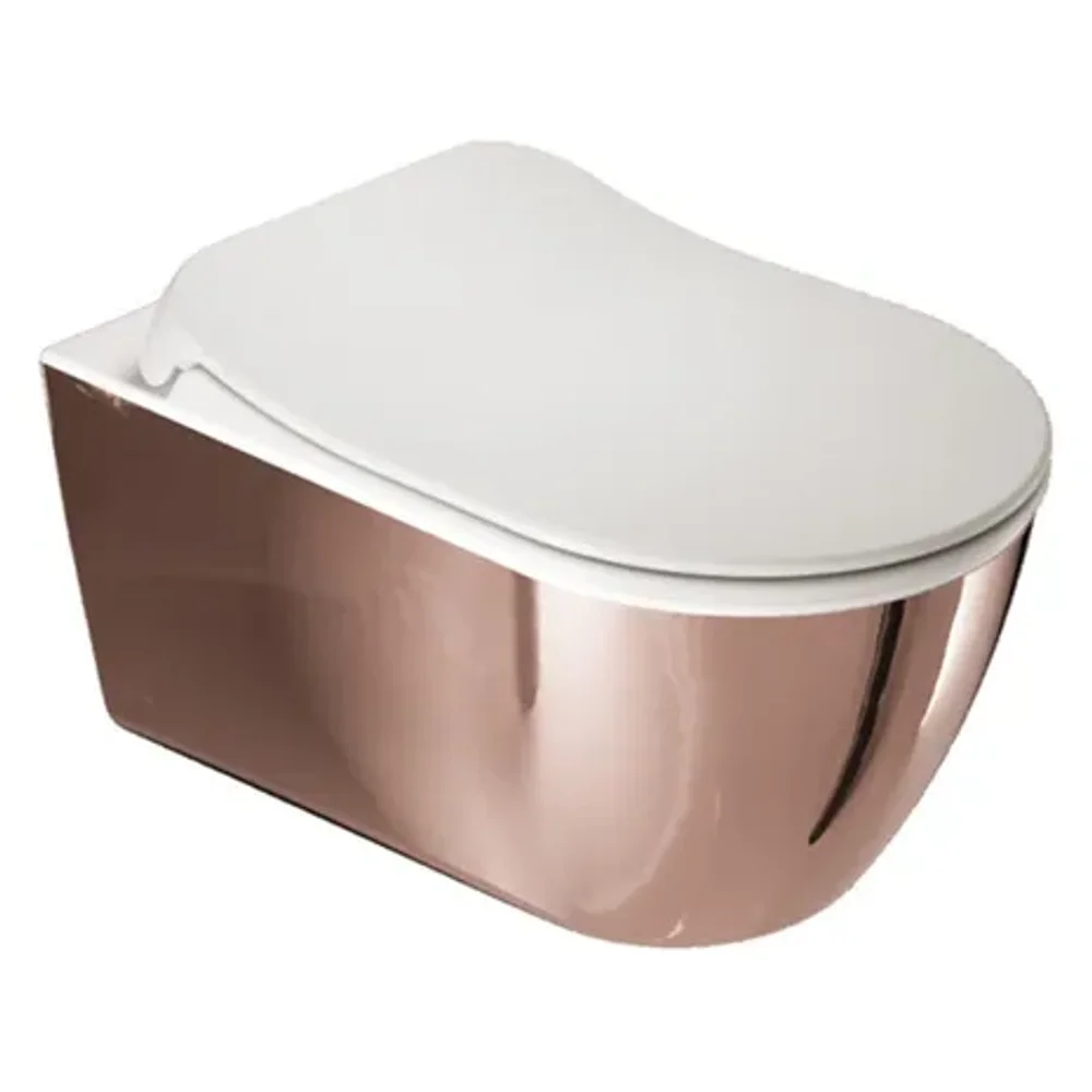 Kale Dove 2.0 Beyaz-Bronz Kanalsız Asma Klozet + Ultra Slim Yavaş Kapanan Klozet Kapağı Seti - 310201100454