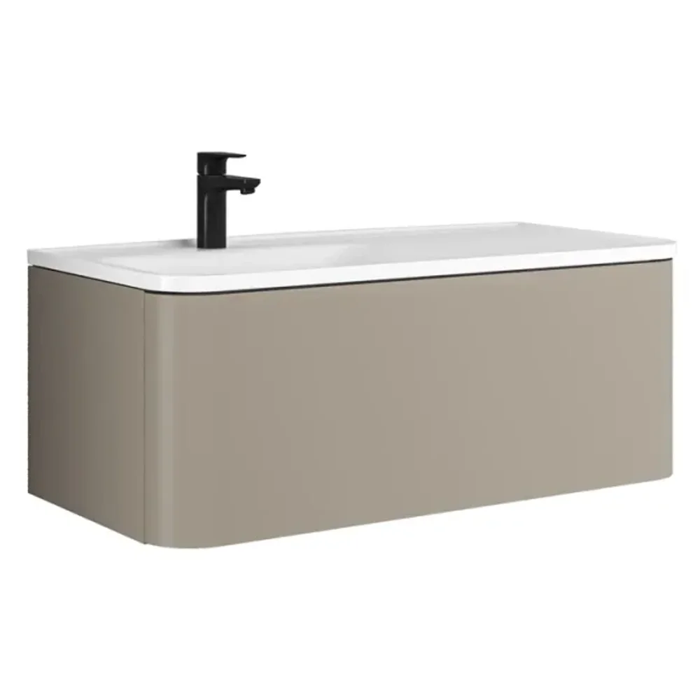Kale Fold Pro 100 Cm Mat Vizon Lavabolu Dolap Seti Sağ Etajerli - 310300104519