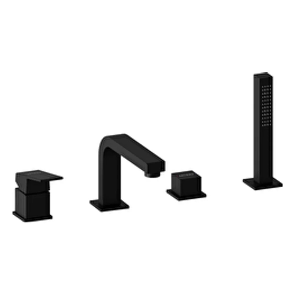 Artema Minimax Square 4 Delikli Mat Siyah Küvet Üstü Bataryası - A4359036