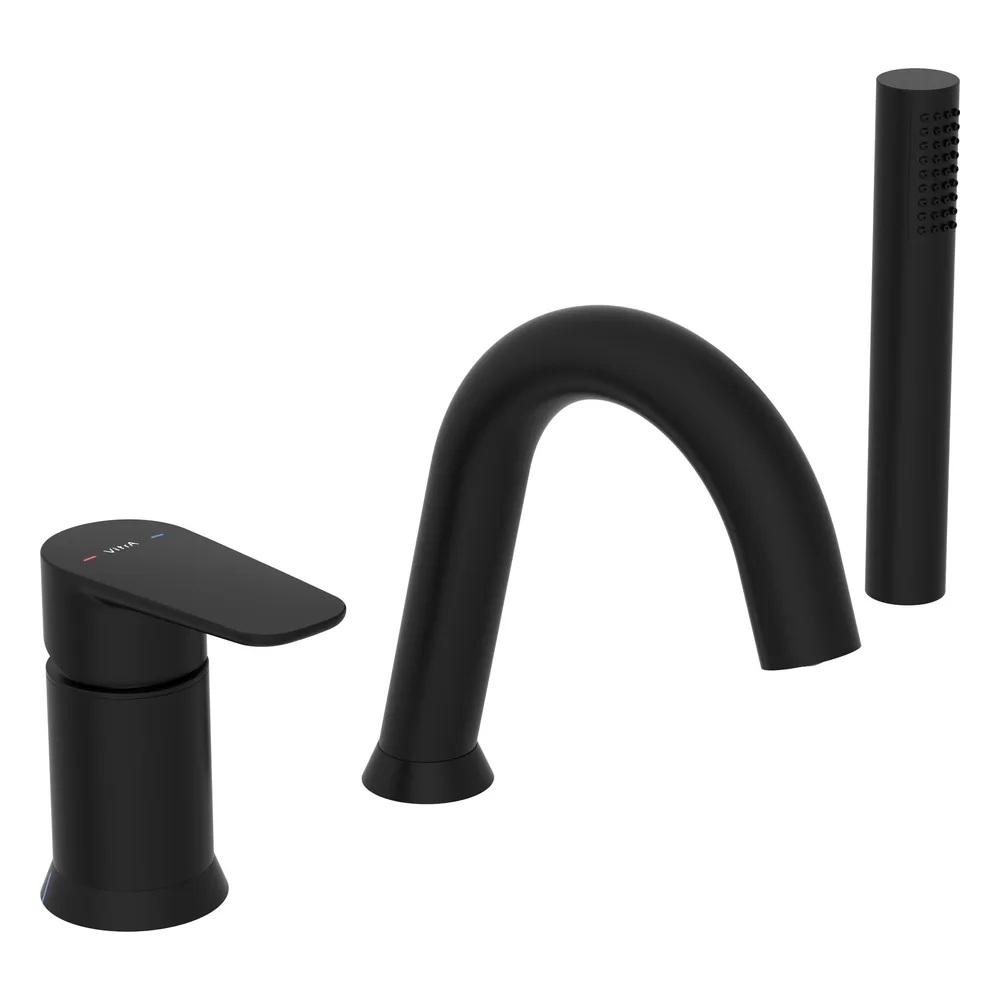 Artema Flow Soft 3 Delikli Mat Siyah Küvet Bataryası - A4310036