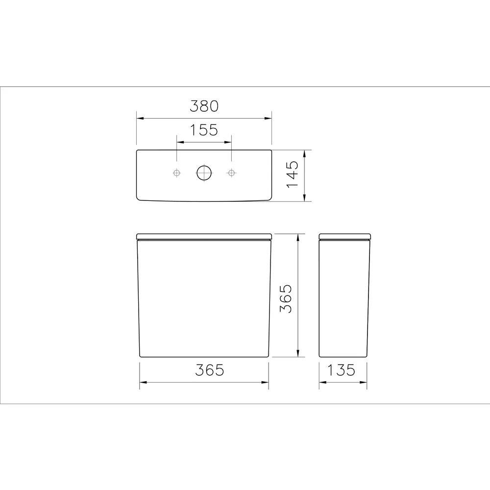 Vitra Universal Square Üstten Kumandalı Alttan Su Girişli Beyaz Rezervuar - 7929L003-0108 2