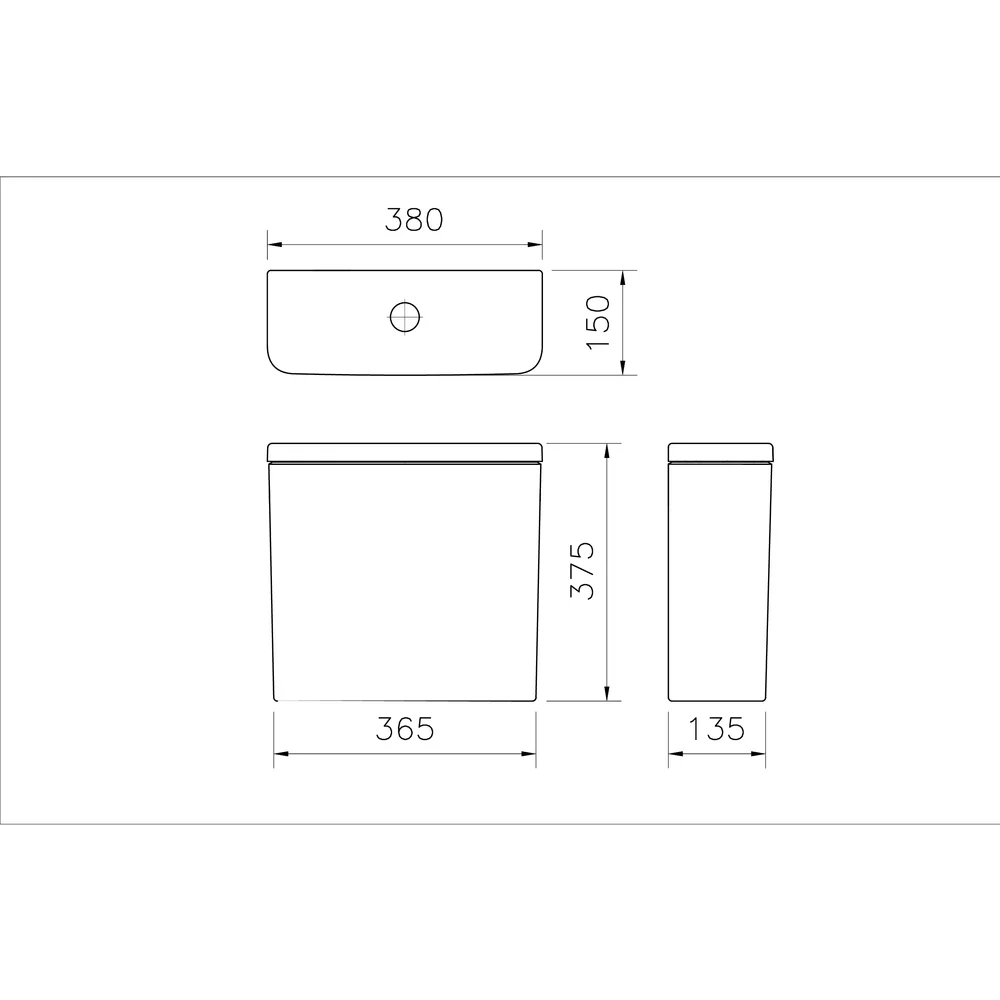 Vitra Universal Soft-Square Üstten Kumandalı Arkadan ve Yandan Su Girişli Beyaz Rezervuar - 7927L003-1253 2