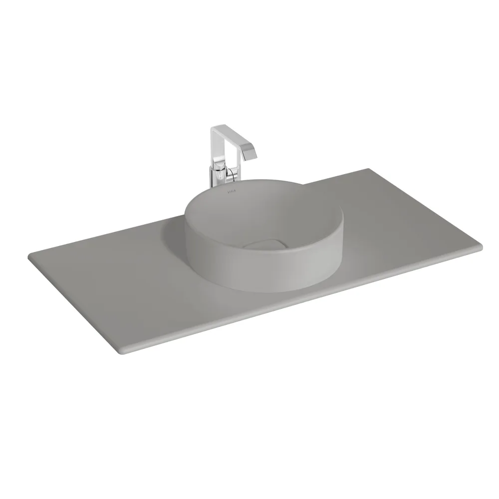 Vitra Metropole 100x50 Cm Mat Taş Gri Tezgah - 7544B076-1826 2