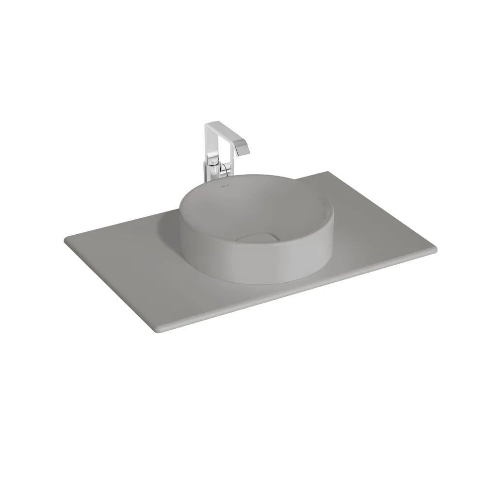 Vitra Metropole 80x50 Cm Mat Taş Gri Tezgah - 7546B076-1826 2