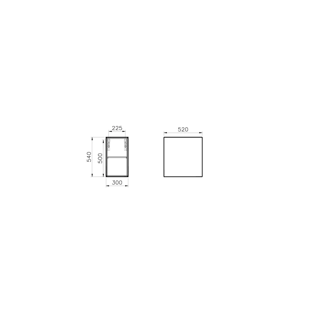 Vitra Frame 30 Cm Raflı Mat Siyah Yan Modül Dolap 2