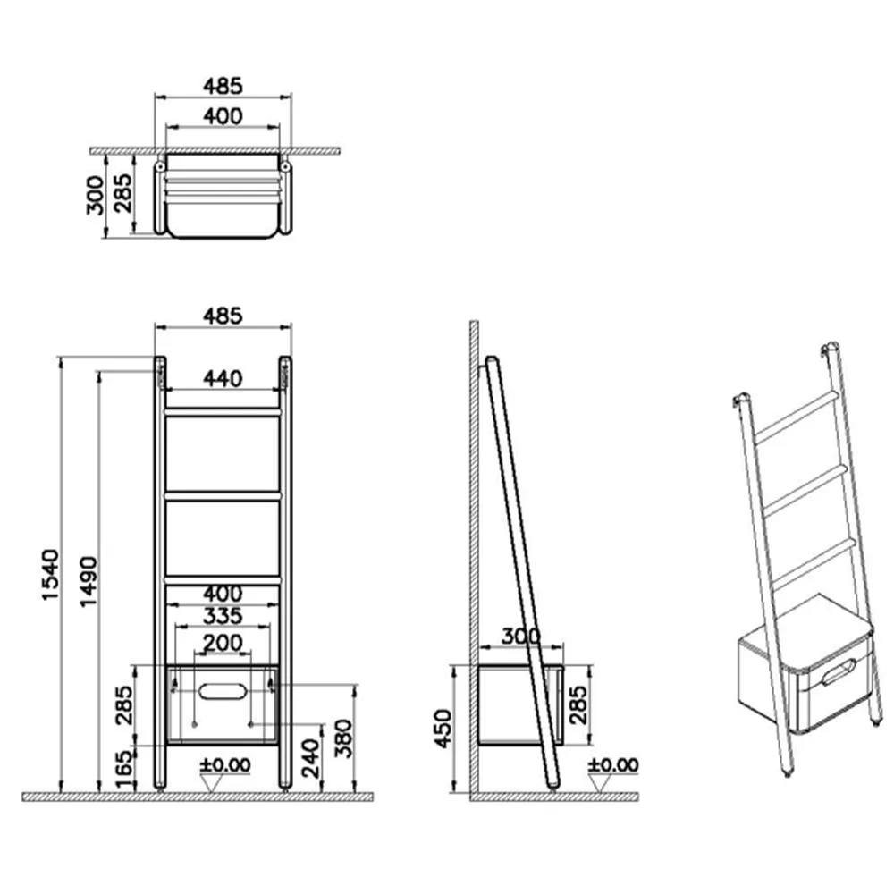 Vitra Sento 50 Cm Havluluk Mat Antrasit Boy Dolabı 2
