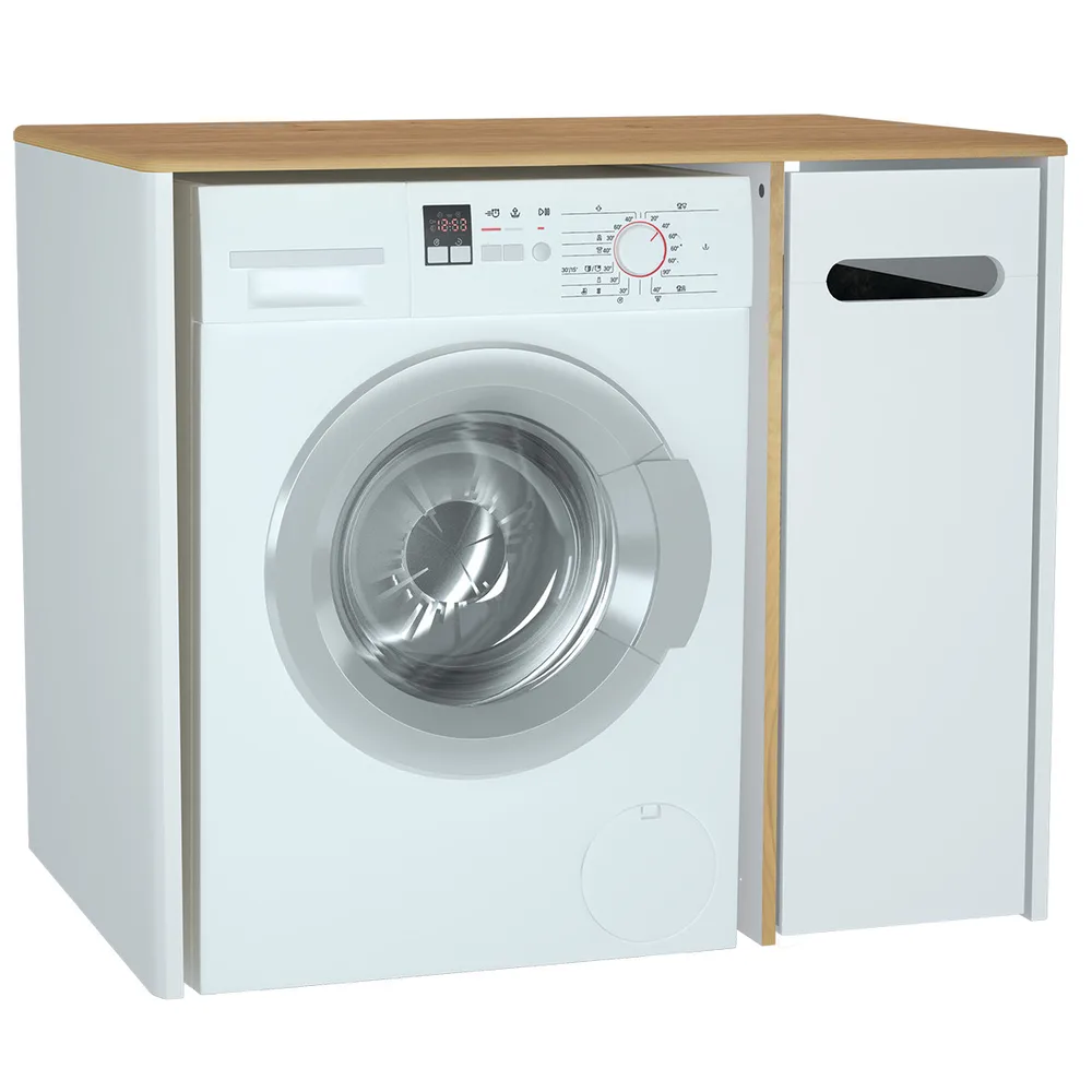 Vitra Sento 105 Cm Sepetli Mat Beyaz Çamaşır Makinesi Dolabı