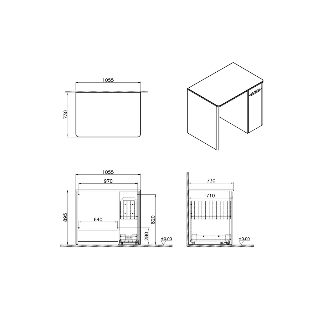 Vitra Sento 105 Cm Sepetli Mat Beyaz Çamaşır Makinesi Dolabı 2