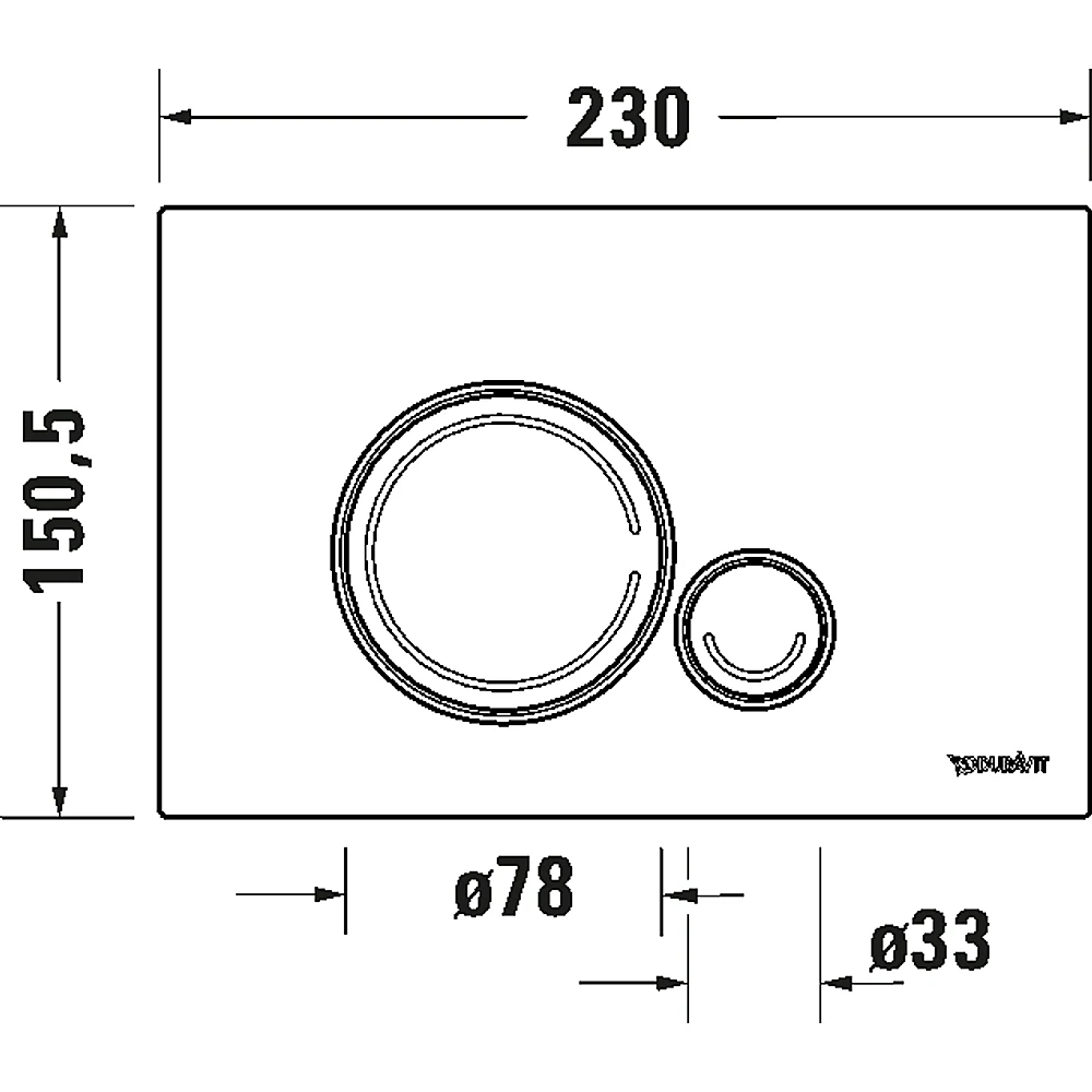 Duravit DuraSystem WC İçin Mekanik Kumanda Paneli - WD5010011000 2