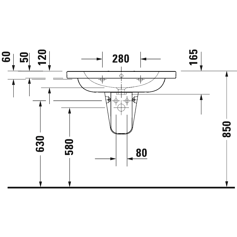 Duravit D-Code 80 Cm Beyaz Parlak Lavabo - 23998000002 2