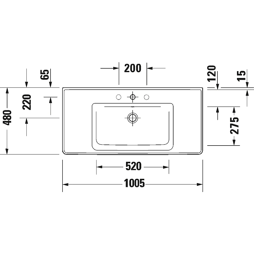 Duravit D-Neo 101 Cm Beyaz Parlak Lavabo - 2367100000 2