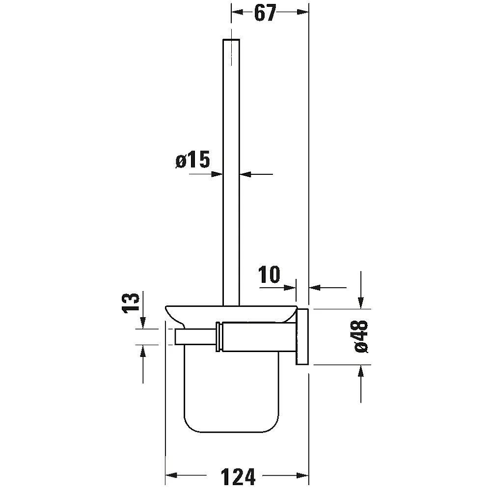 Duravit D-Code Siyah Mat Klozet Fırçası - 0099274600 2