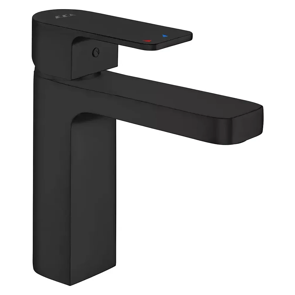 Eca Dream Köşeli Kollu Mat Siyah Ecotechnology Lavabo Bataryası - 102188153C1