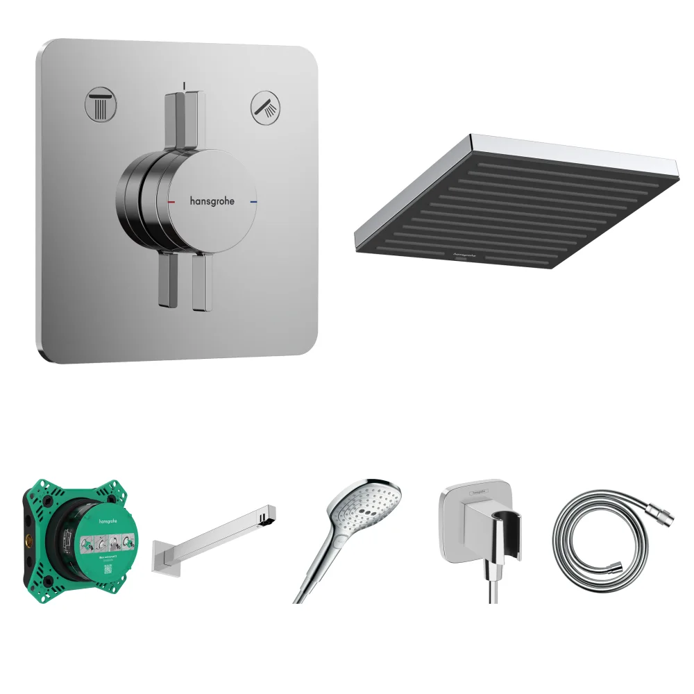 Hansgrohe DuoTurn Q 2 Çıkış Ankastre Duş Seti - Pulsify E 260