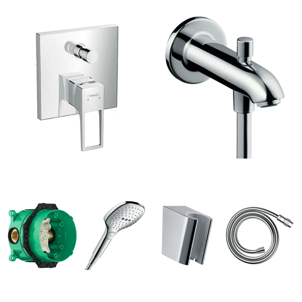 Hansgrohe Metropol Ankastre Küvet Seti - Yönlendiricili Çıkış Ucu 15 cm
