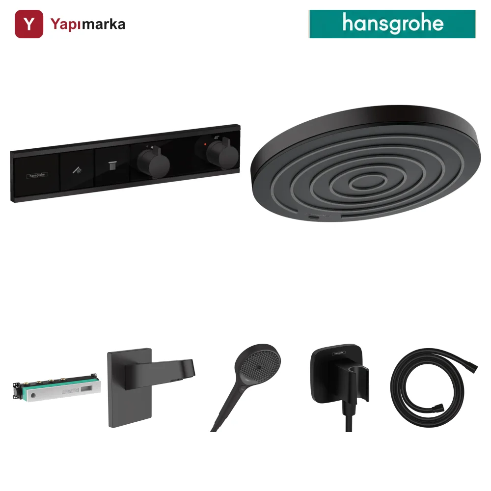 Hansgrohe RainSelect Mat Siyah 2 Çıkış Ankastre Duş Seti - Pulsify S 260