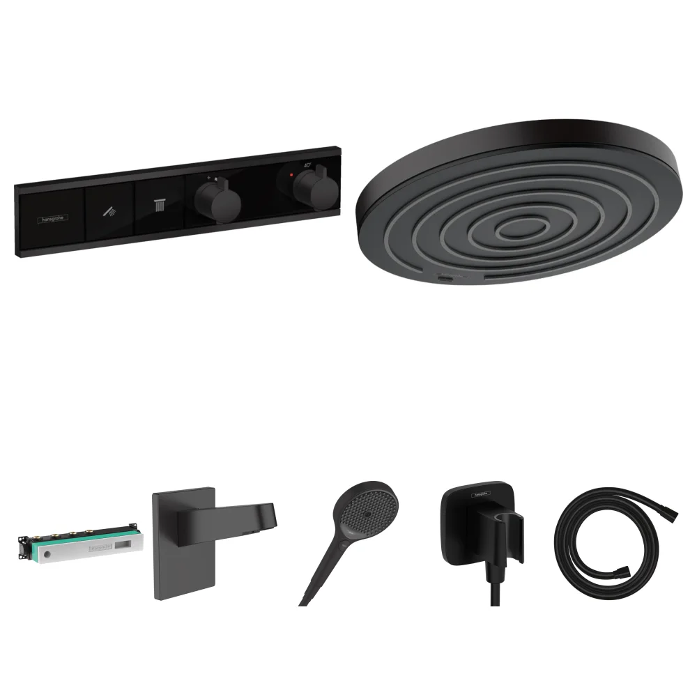 Hansgrohe RainSelect Mat Siyah 2 Çıkış Ankastre Duş Seti - Pulsify S 260