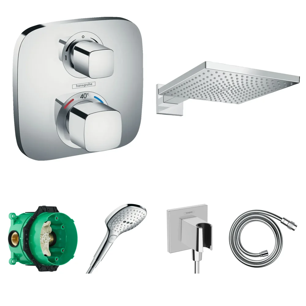 Hansgrohe Ecostat E 2 Çıkış Ankastre Duş Seti - Raindance E 300