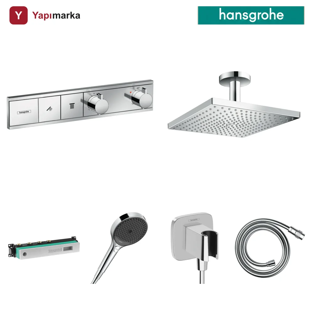 Hansgrohe RainSelect 2 Çıkış Ankastre Duş Seti - Raindance E 300 Tavan