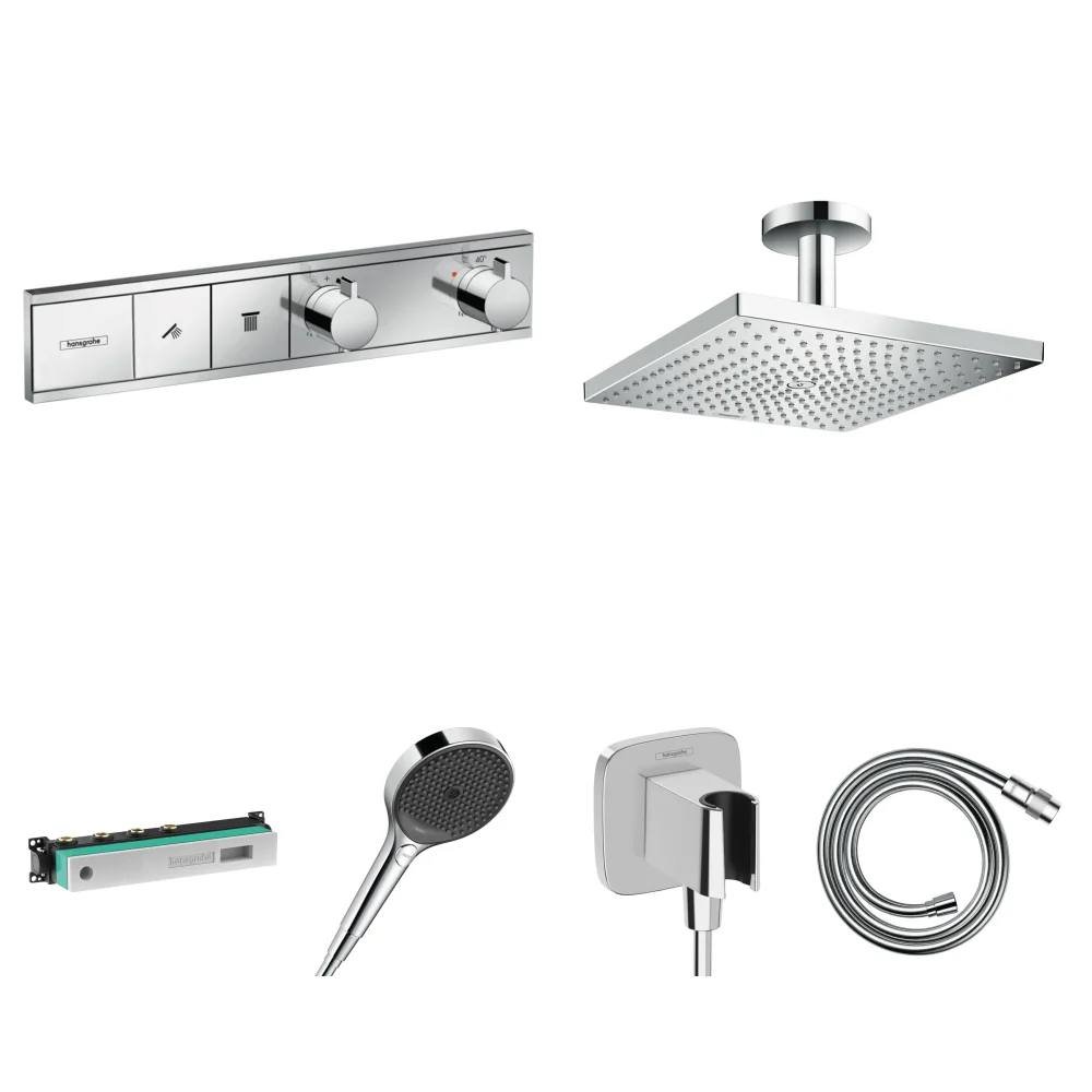 Hansgrohe RainSelect 2 Çıkış Ankastre Duş Seti - Raindance E 300 Tavan