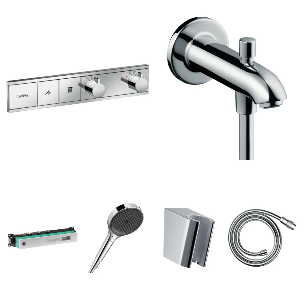 Hansgrohe RainSelect Ankastre Küvet Seti - Yönlendiricili Çıkış Ucu 15 cm