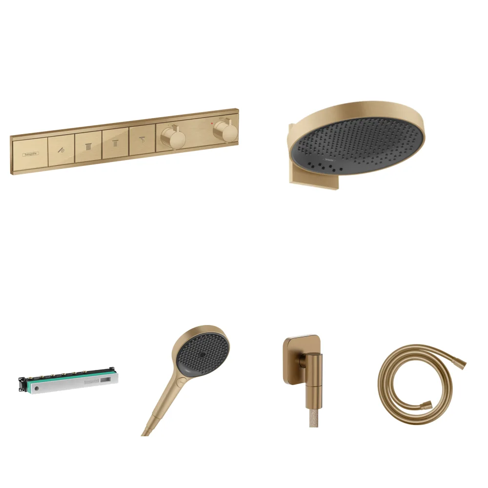 Hansgrohe RainSelect Mat Bronz 4 Çıkış Ankastre Duş Seti - Rainfinity 360 3jet