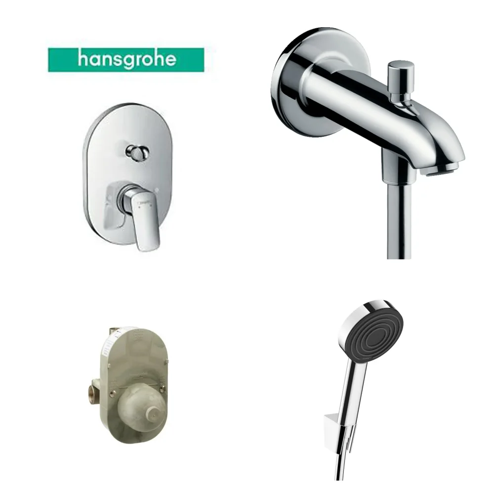 Hansgrohe Logis Ankastre Küvet Seti - Yönlendiricili Çıkış Ucu 15 cm