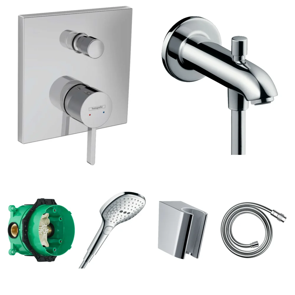Hansgrohe Finoris Ankastre Küvet Seti - Yönlendiricili Çıkış Ucu 15 cm