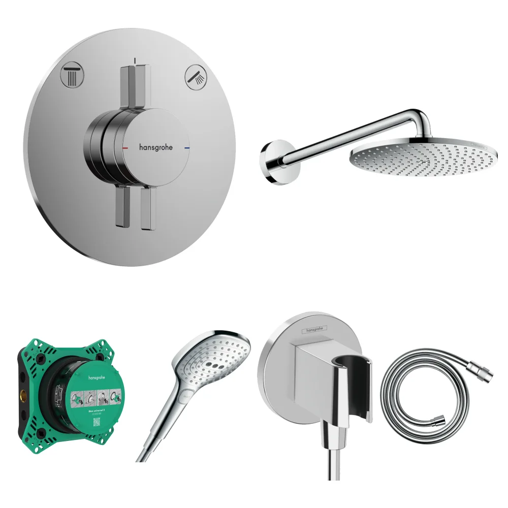 Hansgrohe DuoTurn S 2 Çıkış Ankastre Duş Seti - Raindance S 240