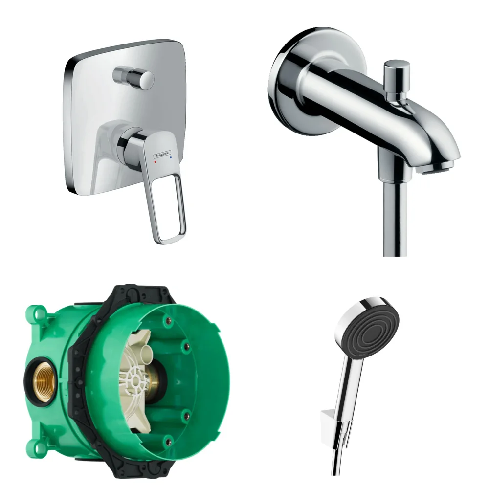 Hansgrohe Logis Loop Ankastre Küvet Seti - Yönlendiricili Çıkış Ucu 15 cm