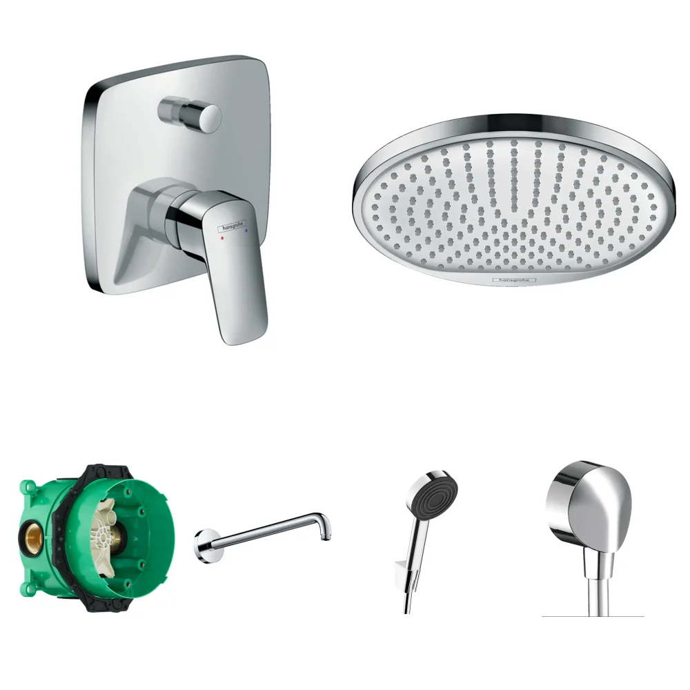 Hansgrohe Logis 2 Çıkış Ankastre Duş Seti - Crometta S 240