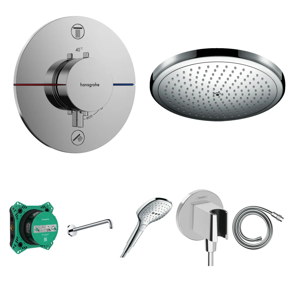 Hansgrohe ShowerSelect Comfort S 2 Çıkış Ankastre Duş Seti - Croma 280