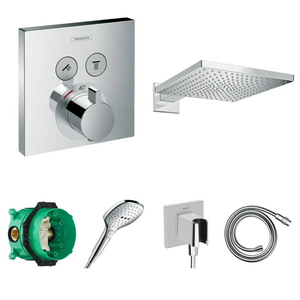 Hansgrohe ShowerSelect 2 Çıkış Ankastre Duş Seti - Raindance E 300