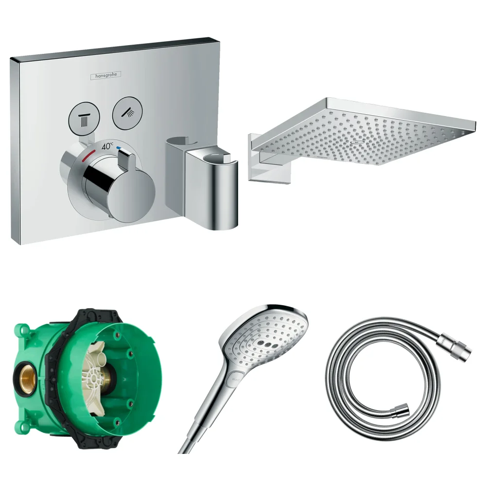 Hansgrohe ShowerSelect 2 Çıkış Ankastre Duş Seti - Raindance E 300