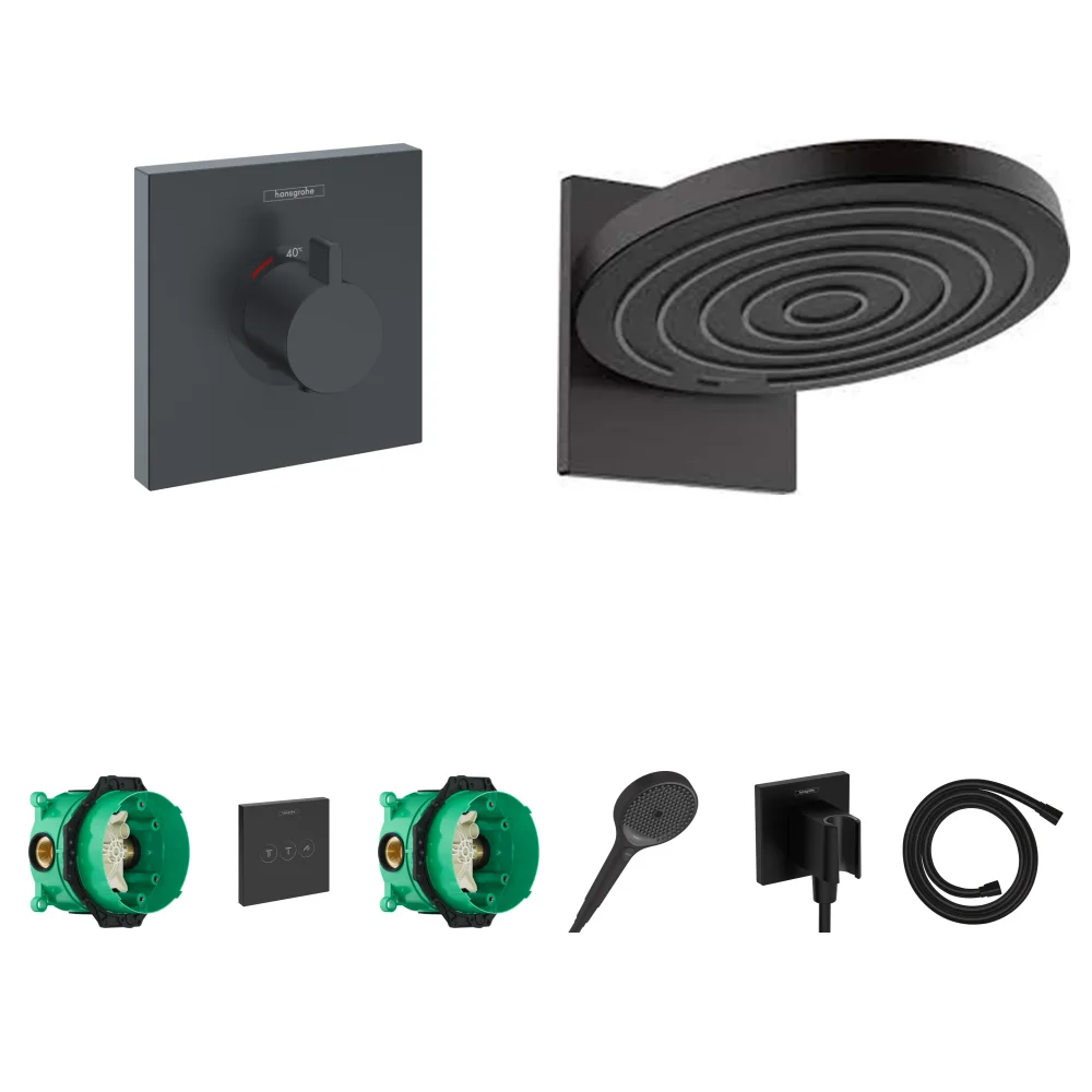 Hansgrohe ShowerSelect Mat Siyah 3 Çıkış Ankastre Duş Seti - Pulsify S 260 2jet