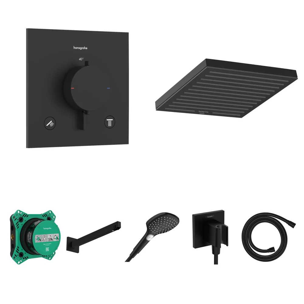 Hansgrohe Ecostat Comfort E Mat Siyah 2 Çıkış Ankastre Duş Seti - Pulsify E 260