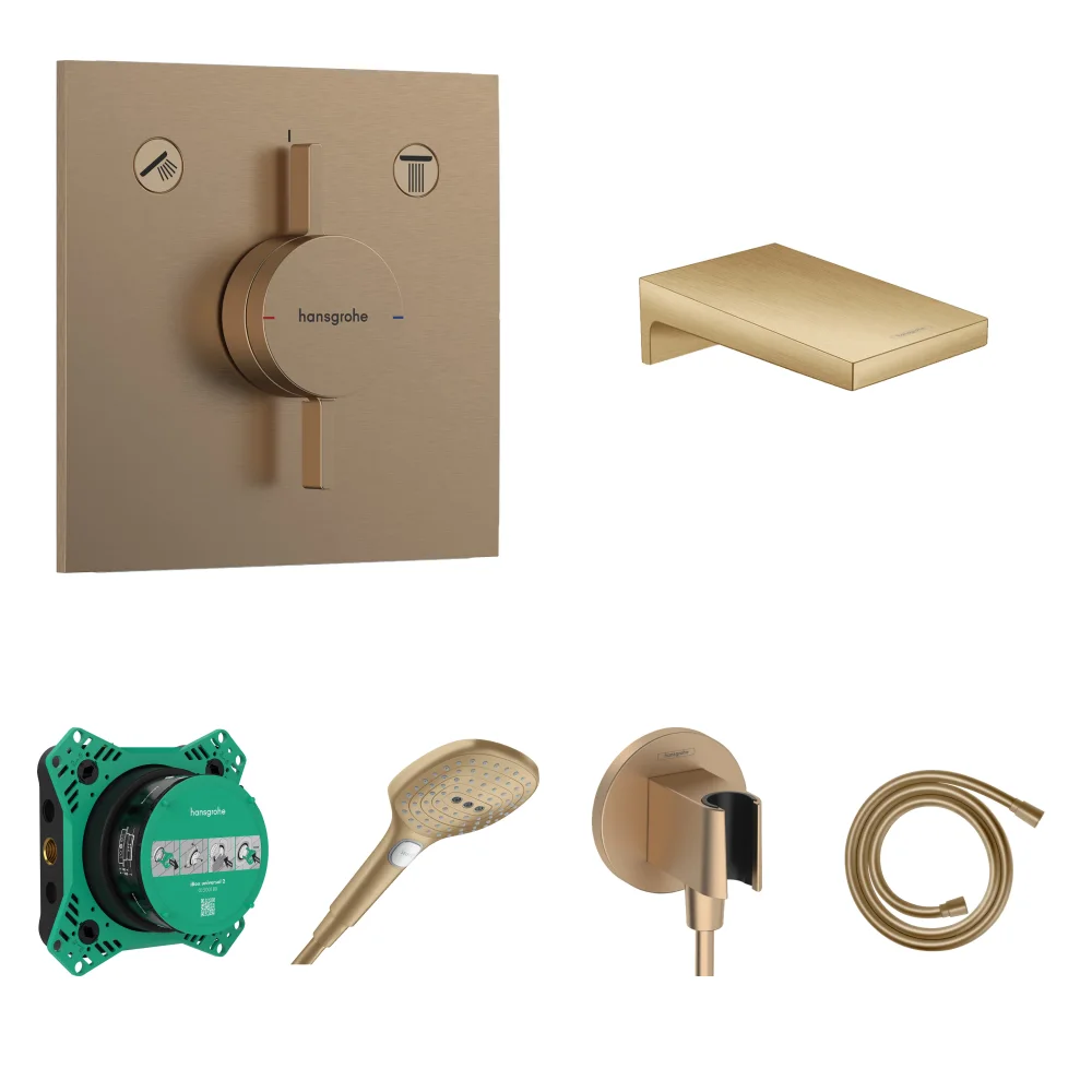Hansgrohe DuoTurn E Mat Bronz Ankastre Küvet Seti - Metropol Küvet Gagası