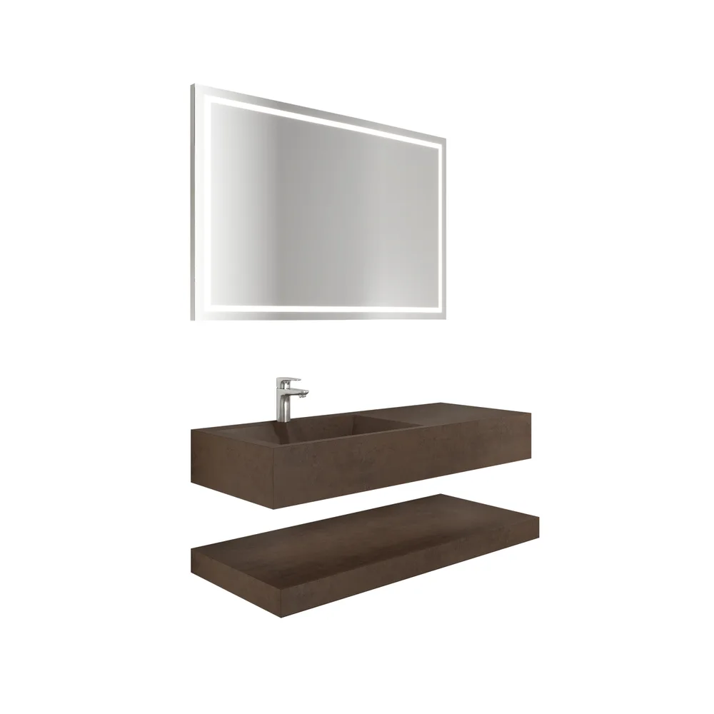 Kale Uniq K1 120 Cm Metalik Coral Lavabolu Banyo Dolabı