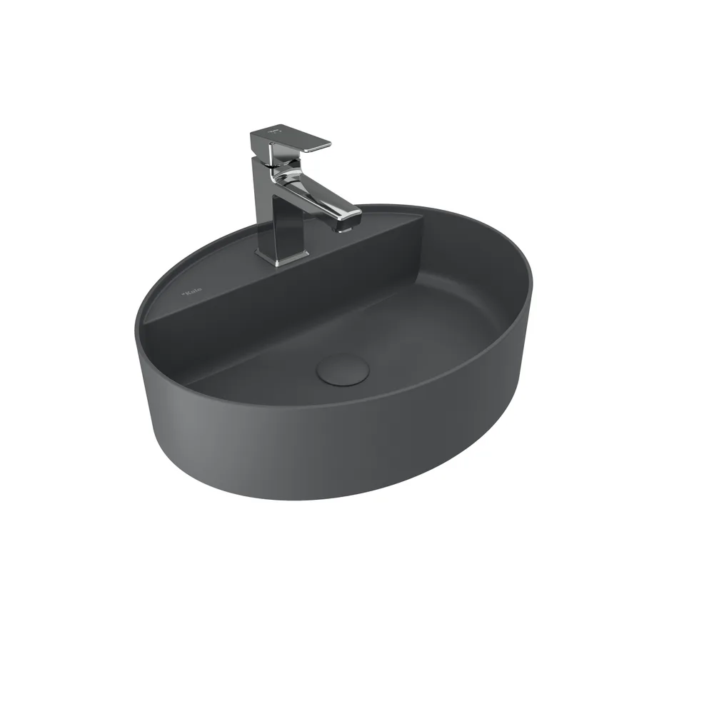 Kale Smartedge Elips Mat Antrasit Lavabo Sifonlu