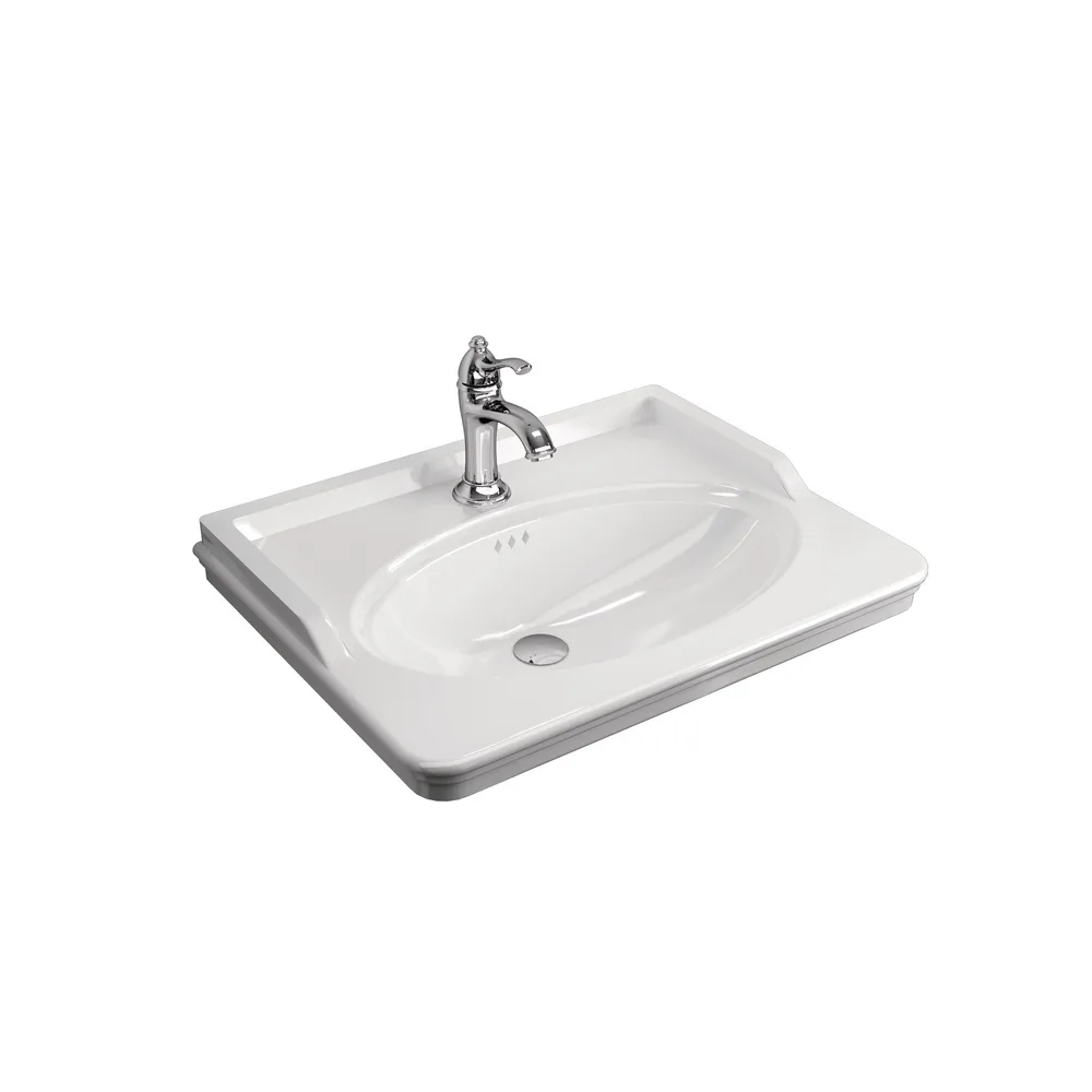 Kale Artdeco 65x50 Cm Beyaz Etajerli Lavabo