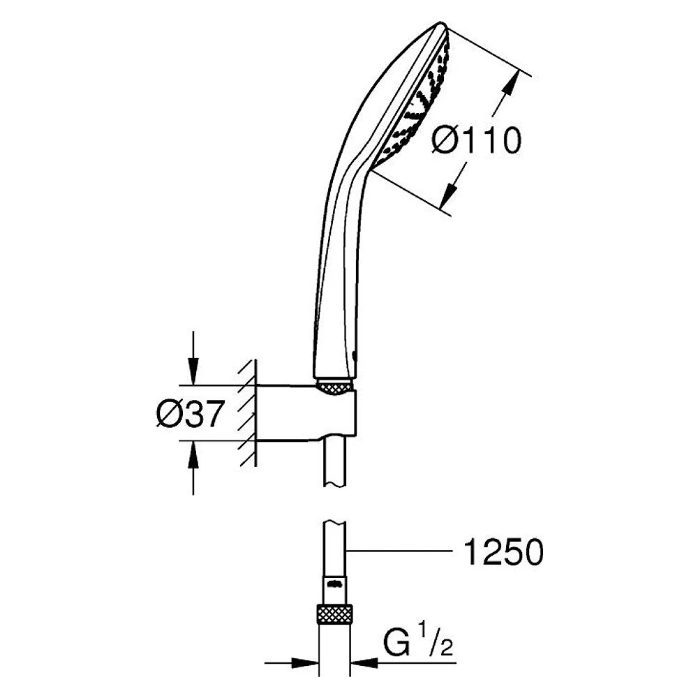 Grohe Euphoria 110 Mono Krom El Duşu Seti 2