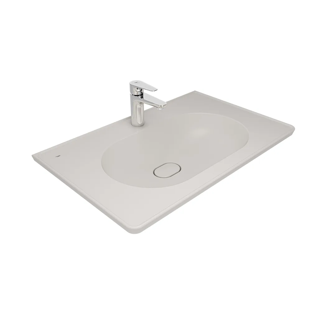 Kale Zero 2.0 80x50 Cm Mat İnci Etajerli Lavabo