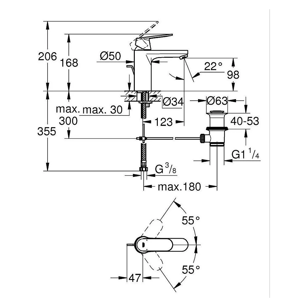 Grohe Eurocosmo Krom M Lavabo Bataryası 2