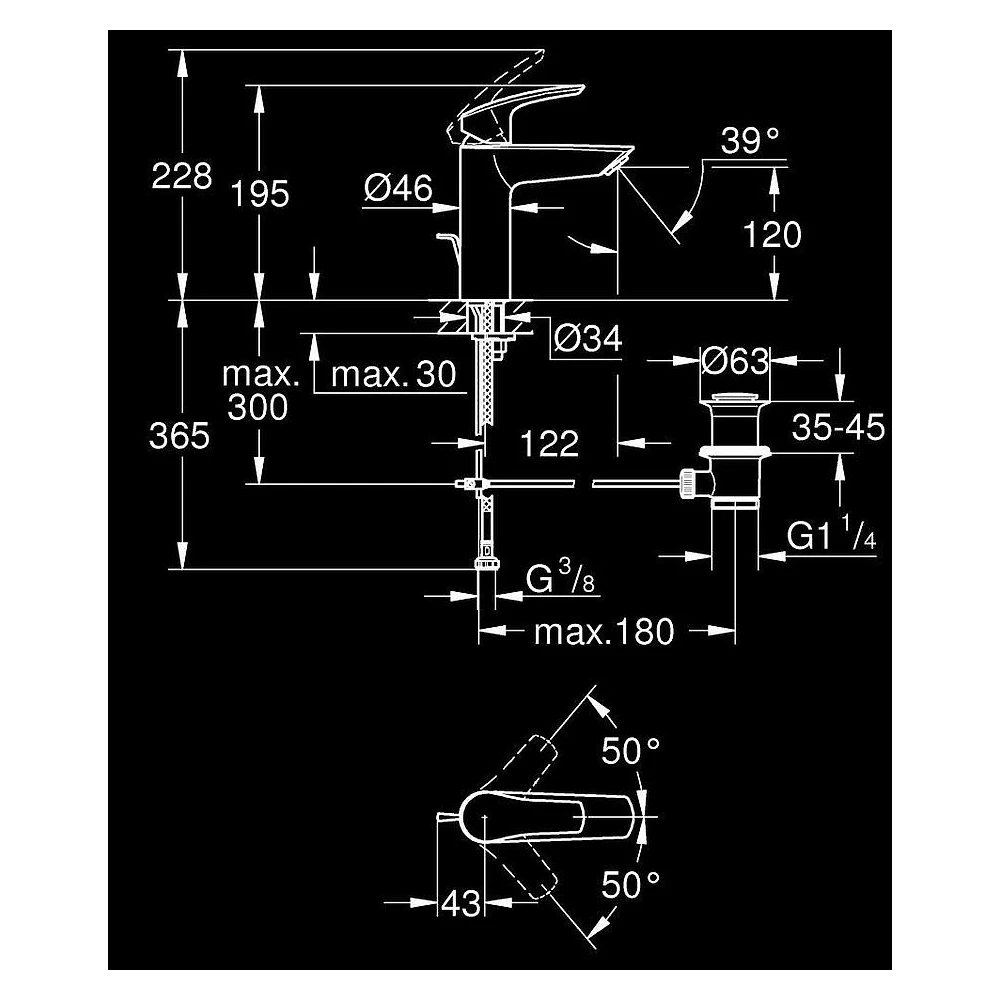 Grohe Eurosmart 2021 Krom M Lavabo Bataryası 2