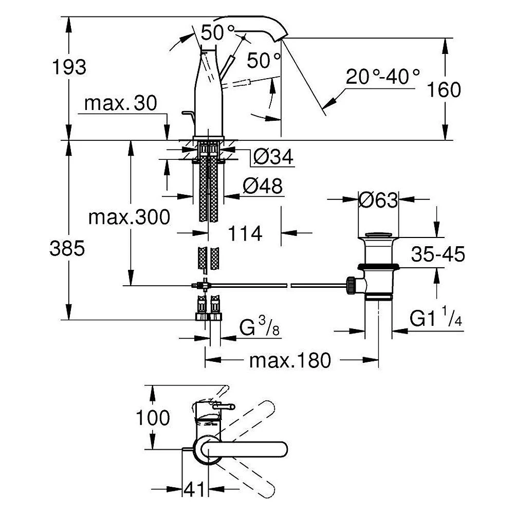Grohe Essence New Altın M Lavabo Bataryası 2