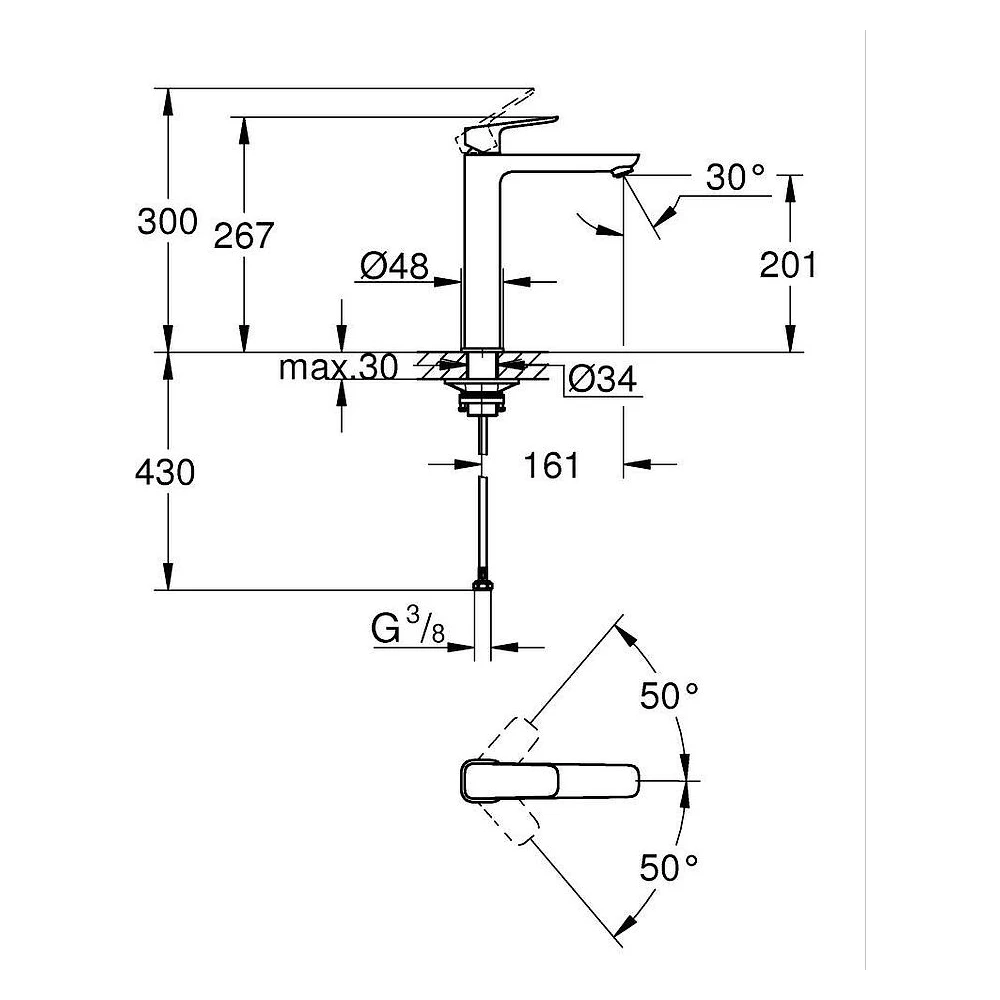 Grohe Cubeo Siyah Çanak XL Lavabo Bataryası 2