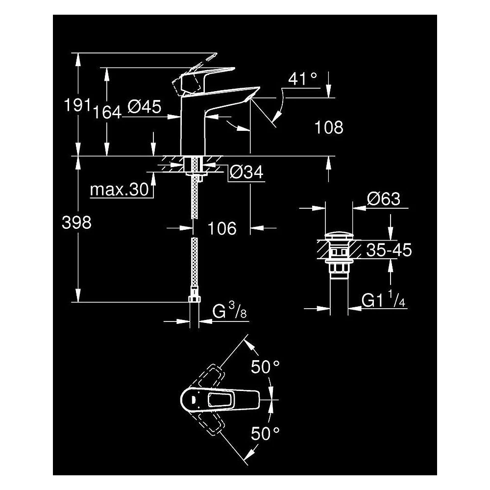 Grohe BauLoop 2020 Krom M Lavabo Bataryası 2