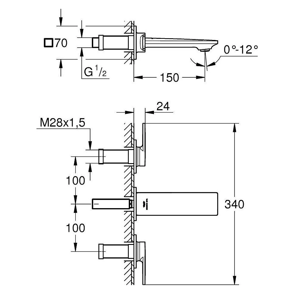 Grohe Allure New Antrasit 3 Delikli S Lavabo Bataryası 2