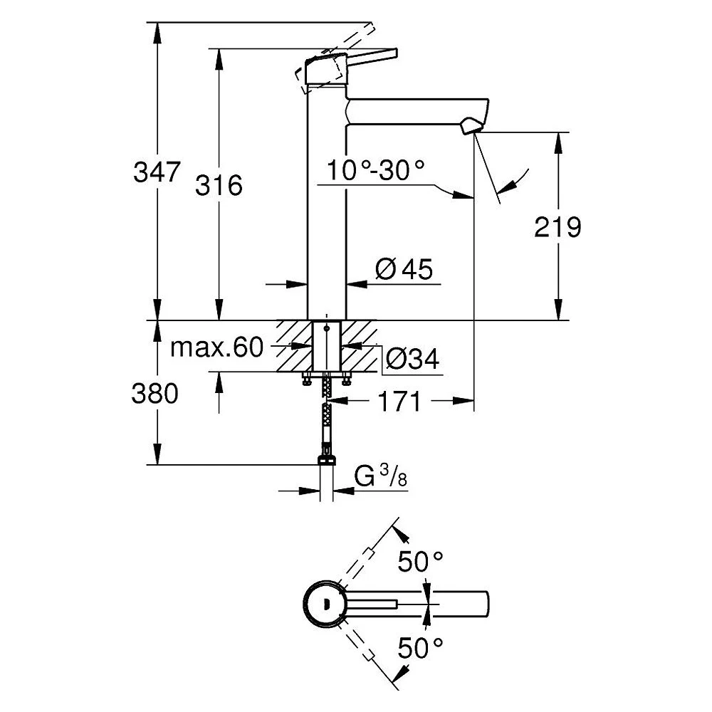Grohe Concetto New Krom XL Lavabo Bataryası 2